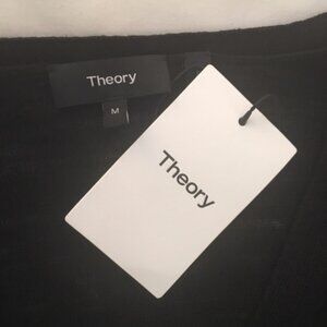NWT Theory Larlissa sweater in semi-sheer black linen blend, size M